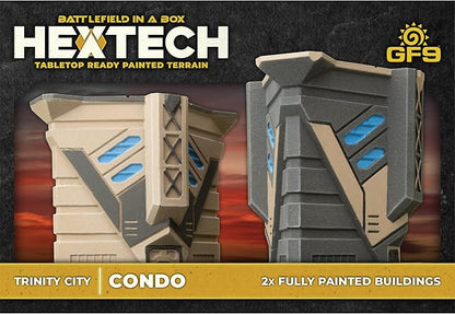 GF9: Hextech Trinity City: Condo - 2X Fully Painted Buildings Battlefield in A Box Tabletop Ready Painted Terrains RPG Accessories