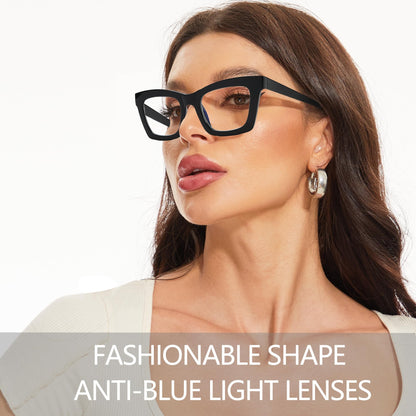 FSRTEP Oprah Style Readers for Women - 3 Pack Stylis Style Reading Glasses with Blue Light Blocking and Spring Hinge HBK +1.75