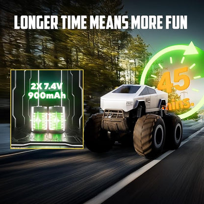 STEMTRON Amphibious Remote Control Car Toys for Boys 2.4 GHz 1:16 All Terrain Off-Road RC Car Waterproof RC Truck Pool Toys Gifts for Kids