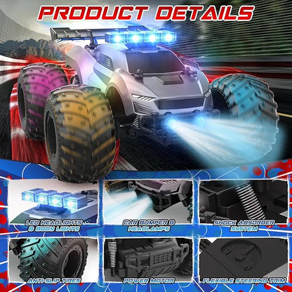 Remote Control Car - 20km/h 1:18 High Speed RC Cars Offroad with RBC &ampHeadlights &ampHeadlamps 2.4GHz Toy Car Gift for 3 4 5 6 7 8 9 10-12 Year Old Boys Girls Kids