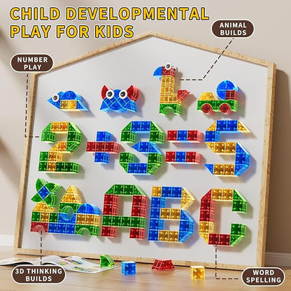 Magnet Toy for Toddlers 3-5 115 Pieces Magnet Building Toys for Kids 4-8 Preschool Educational Christmas Birthday Gifts Toys for Kids Ages 3-5 Year Old Boys and Girls