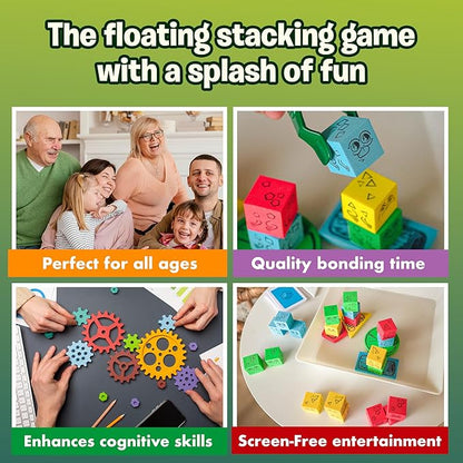 The Uzzle Topple Toads – Fun &amp Competitive Stacking Game - Engaging Balance Board Game - Endless Laughter &amp Excitement -2-4 Players