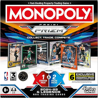 Monopoly NBA Panini Prizm Board Game – 3rd Edition | Officially Licensed Hasbro Game | Ages 8+