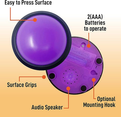 Teacher's Choice 4 Pack Game Buzzers with Unique Loud Sounds for Each Buzzer | Great for Trivia Games Family Feud Jeopardy Competition Spelling Bees and More