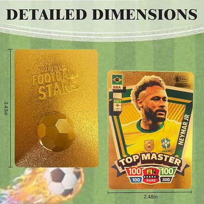 World Cup Soccer Star Card Gold Trading Card Sports Souvenirs 55Pcs Gold Foil Cards for Kids Adults for Football Enthusiasts