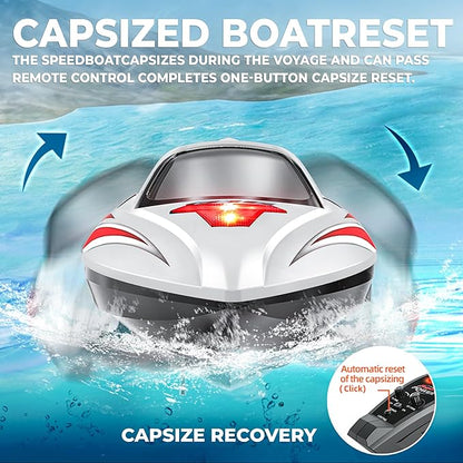 BEZGAR RC Boat 18 inch Big Brushless Remote Control Boat for Adults and Kids 55 KPH Large Fast RC Speed Boats with 2500mAh Battery Ideal Waterproof Toy Boats for Lakes - HJ816 Gray