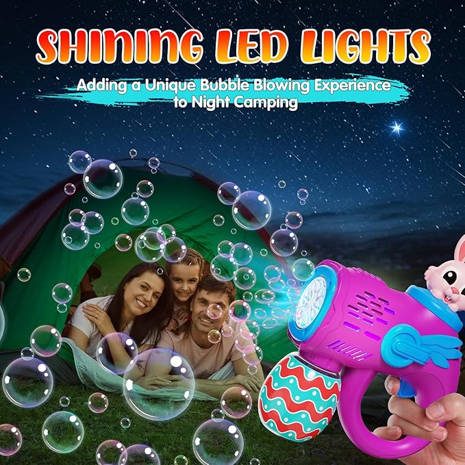 Bubble Guns for Toddlers2 Pack Rabbit Bubble MachineEaster Basket Stuffers for KidsBubble Blower with 10 Bubble SolutionsOutdoor Bubble Toy Easter Gift for Age 3 4 5 6 7 8 Years Old Boys Girls