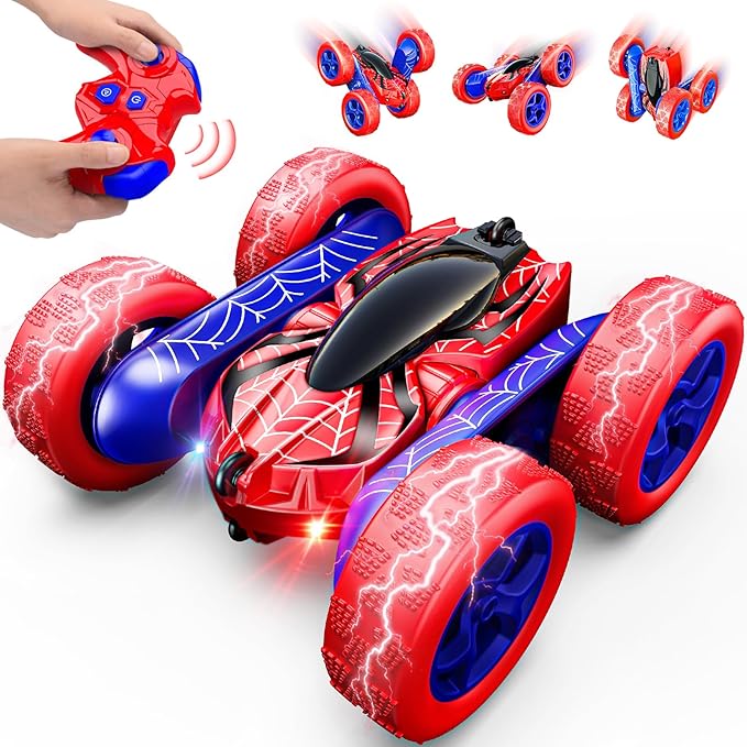 Toys for Boys 4-6360° Rotating 2.4GHz Fast Stunt Rechargeable 4WD Remote Control Car Boy Toys for Age 4-6 5-7 6-8Outdoor Toy RC Car Gifts for Birthday Chritmas Halloween Easter Boys Girls