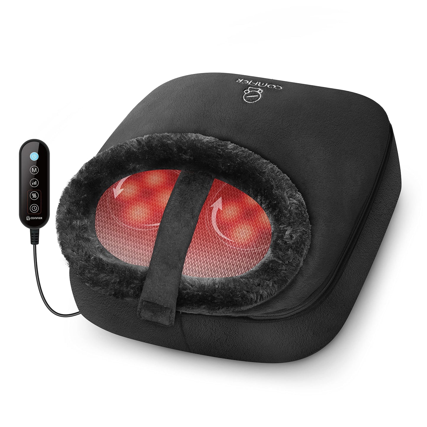 COMFIER Foot Massager with Heat, Electric Foot Warmer for Women,Men Gifts, Shiatsu Feet Massager Machine for Plantar Fasciitis,Neuropathy, 2-in-1 Foot & Back Massager, Foot Heater Fits up to 12”