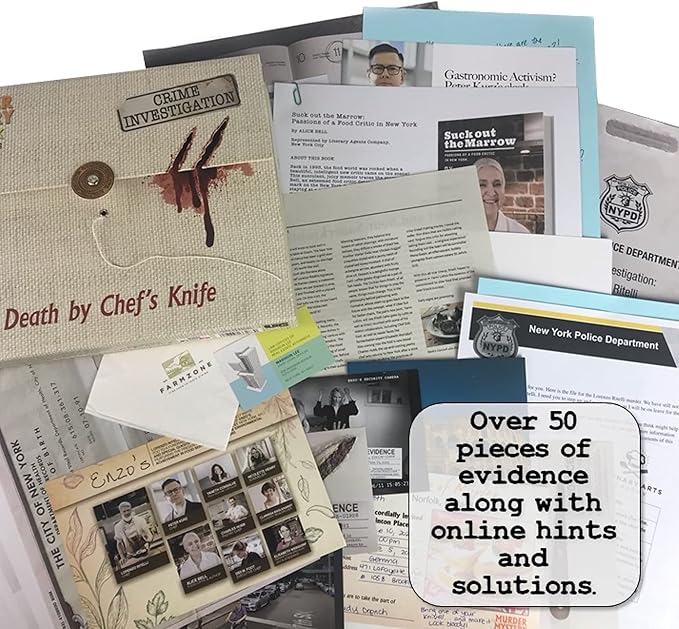 Murder Mystery Party Case Files: Death by Chef's Knife for 1 or More Players Ages 14 and Up