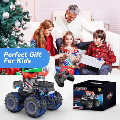Remote Control Car 2.4GHz Monster Trucks Toys with Light Spray Birthday Gift for Kids 3 4 5 6 7 8 All Terrain RC Cars Toddler Toys for Boys Girls 3+ Year Old (Bull)