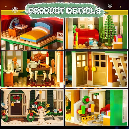 Christmas House Building Set with Light for Adults NO Compatible with Lego House 1187PCS Holiday Loness Home Boys House Building Kits Christmas for Movie Fans Friends Family