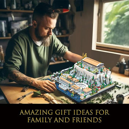 SpblastB Architecture Acropolis of Athens Building Blocks Set 1988 Pieces Landmark Collection City Building Kit Display Model Kit and Home Decor Gift Idea for Adults Architects