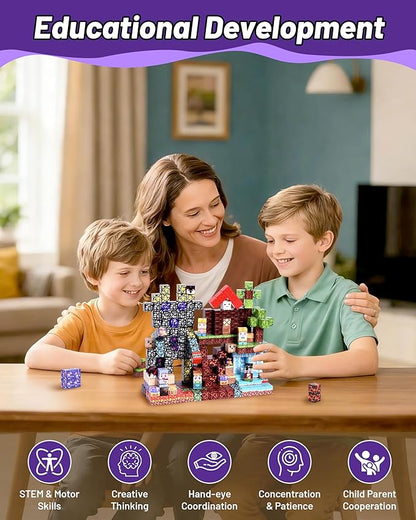 Magnetic Blocks Magnetic Building Blocks 330PCS 0.8in Magnetic Tiles for Toddler STEM Sensory Magnetic Toys for Boys &amp Girls Age 3 4 5 6 7 8 9 10 11 12 Birthday Gifts
