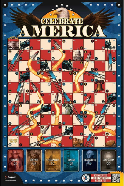 PragerU: Celebrate America - Race to The White House Board Game USA Trivia Game America’s 250th Anniversary Edition Families &amp Kids 8+ 2+ Players Made in America