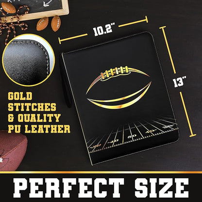 Card Binder 9-Pocket 900 Pockets (50 Sheets) Premium Zipper Binder for Football Cards Football Binders for Cards Waterproof PU Includes 50 Clear Sleeves