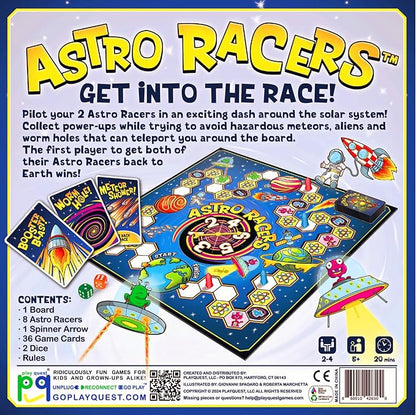 Astro Racers Board Game Fun for Kids and Adults 2-4 Players Ages 5+ Solar System Racing Theme Family-Friendly Strategy Game. Educational &amp Skill-Building.