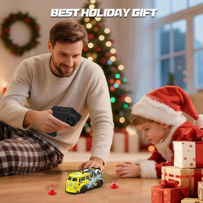 Mini RC Toy Cars for Easter Gifts for Adults Kids Boys Girls RC Drift Car 1:32 Scale 2.4GHz remote control Remote Control Car with LED Lights 4 Obstacles Stunt Drifting RC Toys 4WD 25 km/h