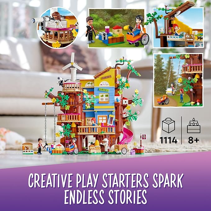 LEGO Friends Friendship Tree House 41703 Set with Mia Mini Doll Nature Eco Care Educational Toy Gifts for Kids Girls and Boys Ages 8 Plus