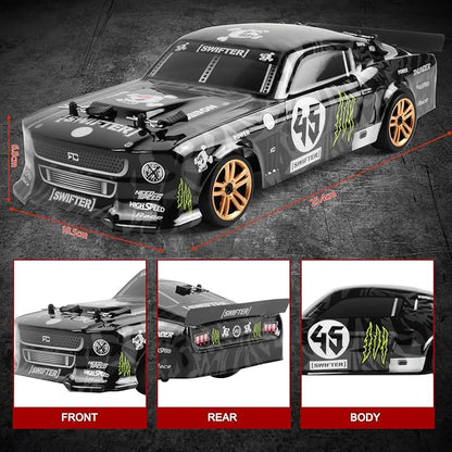 GoolRC RC Drift Car 1:18 Scale Remote Control Car?2.4GHz 4WD 30KM/H High Speed Racing Cars with LED Light Strip and 1 Battery for Adults