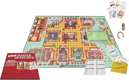 Clue Master Detective with Oversized Brass Tone Metal Weapons by Winning Moves Games USA Largest Game of Clue Ever for up to 10 Players Ages 10 and Up