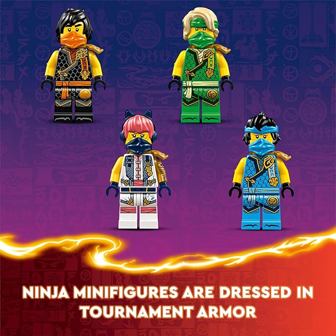 LEGO NINJAGO Ninja Team Combo Vehicle 4 in 1 Ninja Playset for Kids with Glider Off-Road Racer and 2 Motorcycle Toys Birthday Gift for Boys and Girls Ninja Toy with 6 Minifigures 71820
