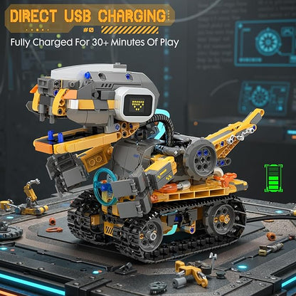 5in1 STEM Robot Building Kits for Kids 6-12 App &amp Remote Control STEM Dinosaur Tank Robot Building Toys for Kids 899Pcs DIY Science Building Sets Erector Sets for Boys Girls Birthday Xmas Gifts