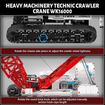 Mould King 17046 Crawer Crane LR16000 Building Block Kits MOC Mobile Crane Heavy-Duty Cranes Model Sets to Build APP Control Large Engineering Vehicles Collectible Set for Adults (4494+ Pieces)