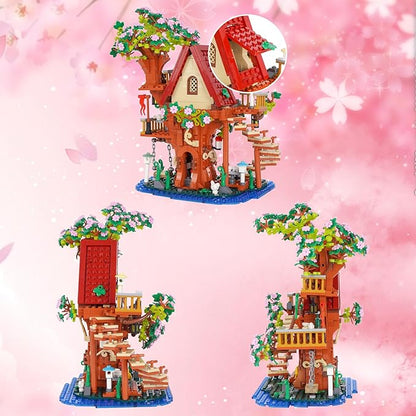 3 in 1 Cherry Blossom Tree House Building Set 959 PCS Flowers Tree House Architecture Building Blocks Gift for Adults Teens