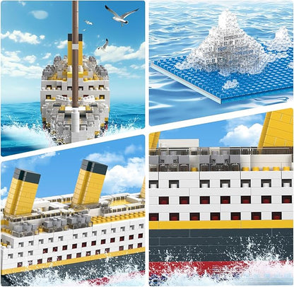 Titanic Micro Mini Building Set1878 Pieces Big Ship Model Building ToysDIY Educational Toys 3D Puzzle KitSTEM Ship Creative Project Model Building Set Birthday for AdultsKids