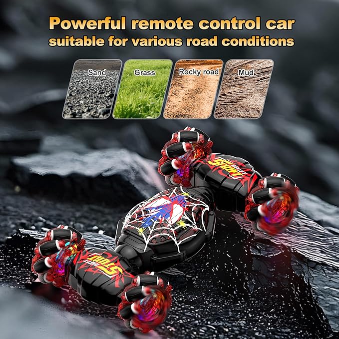 Nikuku Gesture Sensing RC Stunt Car - 4WD Hand Controlled Remote Control Car with 360° Rotation 2.4GHz Drift Toy for Kids Ages 6 7 8-12 13 Year Olds - Best Birthday Gifts for Boys Girls