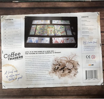 Capstone Games Coffee Traders Board Game for 3-5 Players - Economic Strategy and Trading Focused Euro Style Gameplay with Market Competition and Resource Management Depth | 120 Min Playtime | Ages 12+