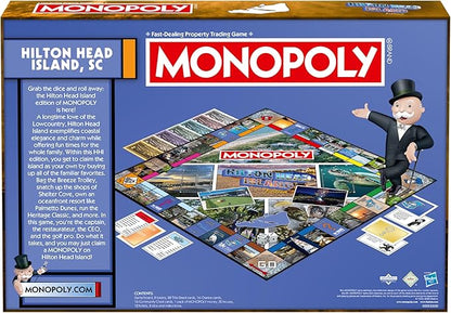Monopoly Board Game – Hilton Head SC Edition: 2-6 Players Family Board Games for Kids and Adults Board Games for Kids 8 and Up Great for Game Night