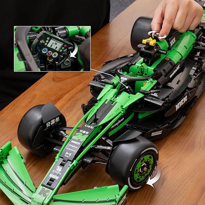 F1 Racing Team C44 Sport car Building Block Set MOC 1:8 Scale Formula 1 Championship Super Car Model Gift Idea for Birthday for Adults (2553pcs)