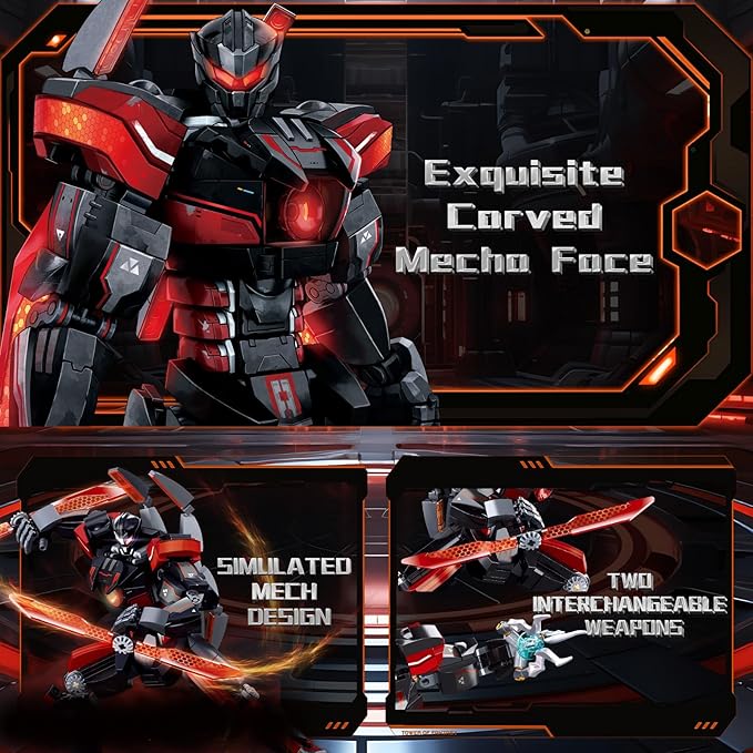 Sluban Mech Building Set Samurai Building Toy for Adults Robot Figure Toys Gifts for Age 8+ Kids and Adults Compatible with Lego Mech Set 585 PCS
