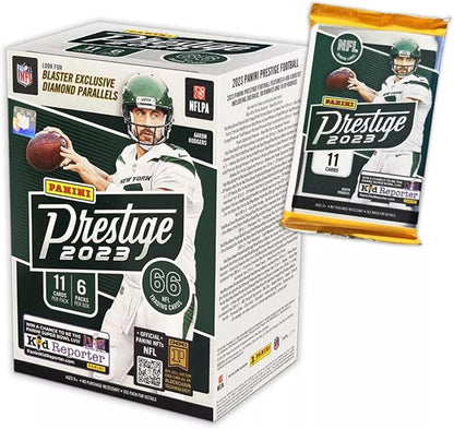 2023 Panini Prestige Football Trading Card Blaster - 66 Football Cards - Look for Rookies of CJ Stroud Anthony Richardson Will Levis Bryce Young and More!