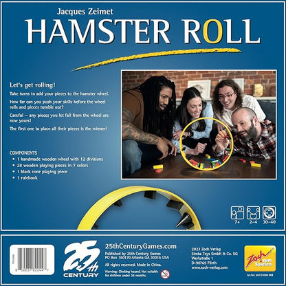 25th Century Games Hamster Roll – Fun Dexterity Board Game - Balance and Strategy Family-Friendly Game Night for 2 to 4 Players Ages 7+