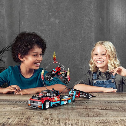 LEGO Technic Stunt Show Truck &amp Bike 42106 Includes Stunt Motorcycle Toy Truck and Trailer (P10 Pieces)