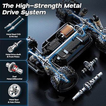 RC Cars 1:18 Entry-Level RC Car for Adults &amp Boys All-Metal drivetrain Off-Road RC Racing Truck 40 km/h Carros de Control Remoto 4x4 with 2 Batteries Fast Remote Control Car for Adults