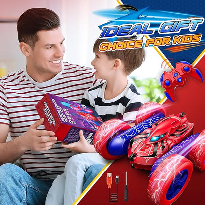 RC Cars Toys for 3 4 5 6 7 8 9 10 Year Old BoysDouble Sided 360° Flip 4WD Remote Control Car 2.4GHz Electric Rechargeable Toys for Ages 4-6 5-7 for Birthday Christmas Basket Stuffers