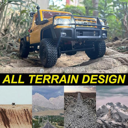 MN82T RC Rock Crawler RC Truck 4x4 1/12 Scale Remote Control Pickup with Crane Hook RTR Hobby All Terrain Proportional Throttle Steering 280 Motor Upgraded Chassis for Adult 2 Batteries