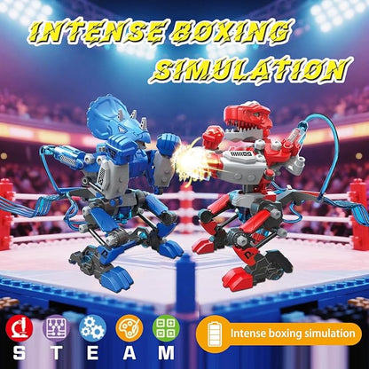 STEM Robot Building Kit Fighting Robots Toy Set for Kids Hydraulic Boxing Bots Build 2 Hydraulic-Powered Battle Robots Easter Christmas Birthday Gifts for 8-12 Year Boys Girls