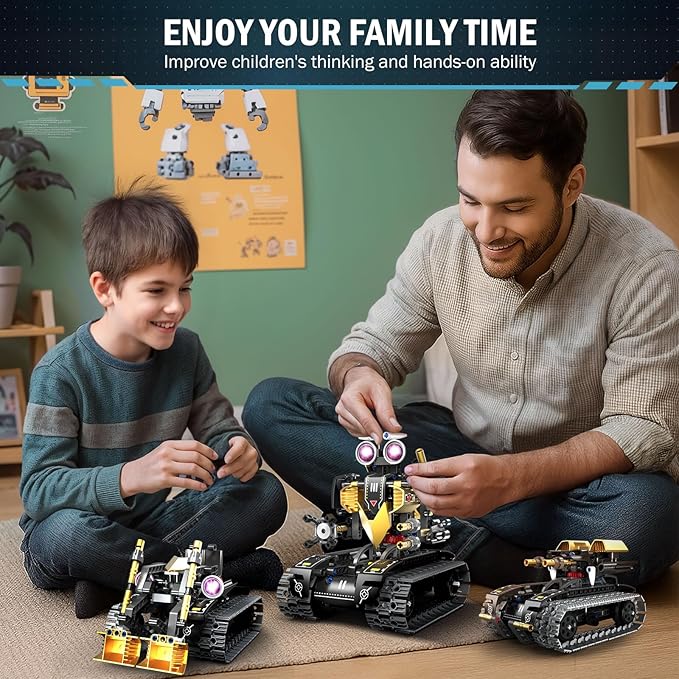 Robot Building Kit with Remote Control STEM Gifts for Kids Age 8-12 Science Robot Kit Coding Robotics Technic Toy for Boys Girls Birthday Gifts 5-in-1 Models with 323 Pieces