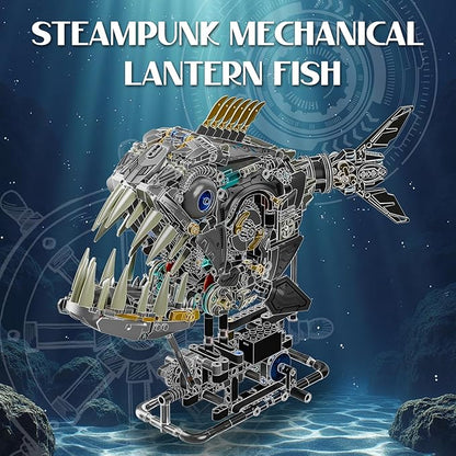 Mechanical Lantern Fish Building Set Sea Animal Model Kit with Lights Ideas Ocean Building Set for Home Office Decor Ideas Toy Gift for Teens Adults 14+ (1085PCS)