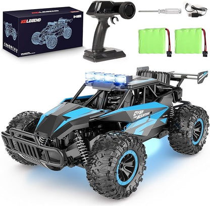 kolegend Remote Control Car 2.4GZh High Speed 20km/h RC Monster Trucks 30+min with LED Headlight and Rechargeable Battery for Boys Girls Kids