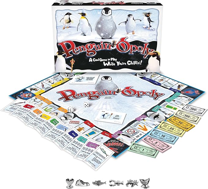 Late for The Sky Penguin-Opoly Family Board Game – Opoly-Style Penguin Theme Educational Fun for Kids &amp Adults 2-6 Players Ages 8+ Collect Species Learn Facts Gift Idea