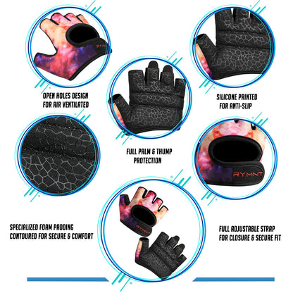 Minimal Weight Lifting Gloves,Short Micro Workout Gloves Grip Pads with Full Palm Protection & Extra Grip for Men Women Weightlifting,Gym,Exercise Training