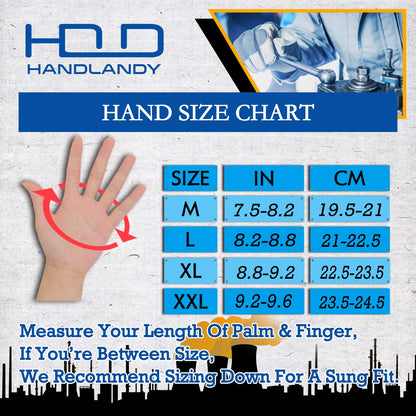 HANDLANDY Anti Vibration Gloves, SBR Padding, TPR Protector Impact Gloves, Men Mechanic Work Gloves XXL