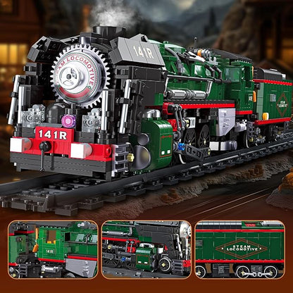 NUTCRACKER 141R Vintage Steam Train Building Blocks Set Classic Train Model Building Kit Construction Brick Education Learning Toys Birthday Gift for Adult Boys Teenagers 14+ (1782 Pieces)