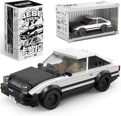 dOMOb Toyota AE86 Trueno Car Building Kit – 327 pcs Building Blocks Set w/Container Display Box – Modular Scale 1:32 Model – Bricks Toy for Kids &amp Adults 8+ – for Boys Hobbyist Collector